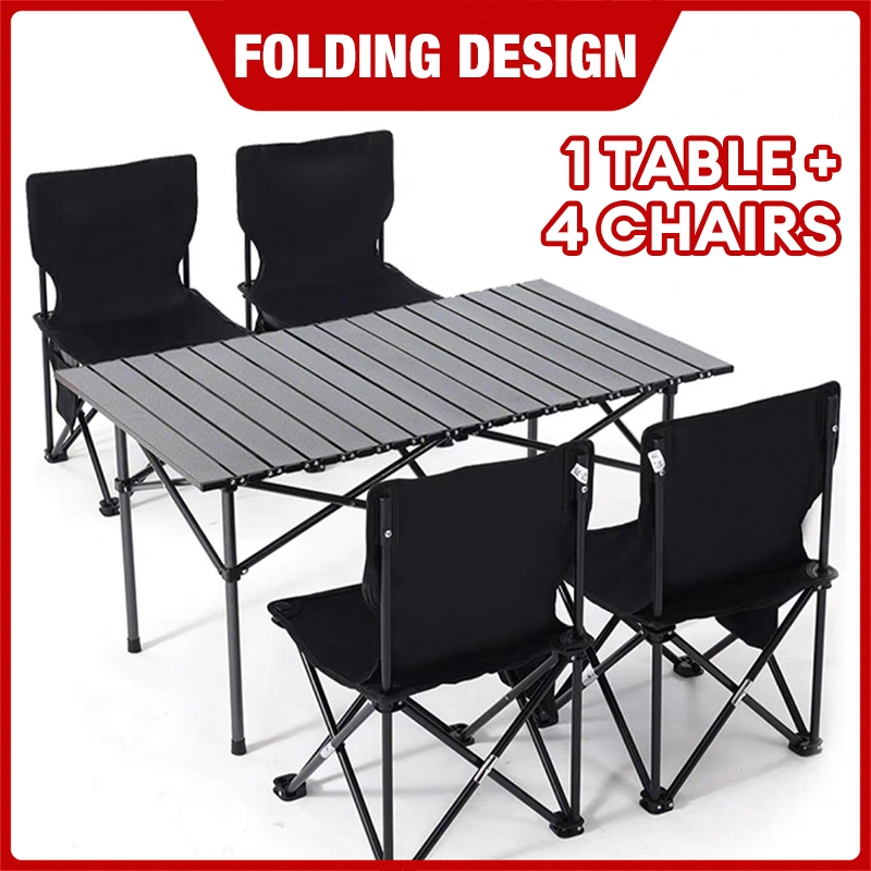 3Pcs/5Pcs Folding table and chair Portable Folding table and chair ...