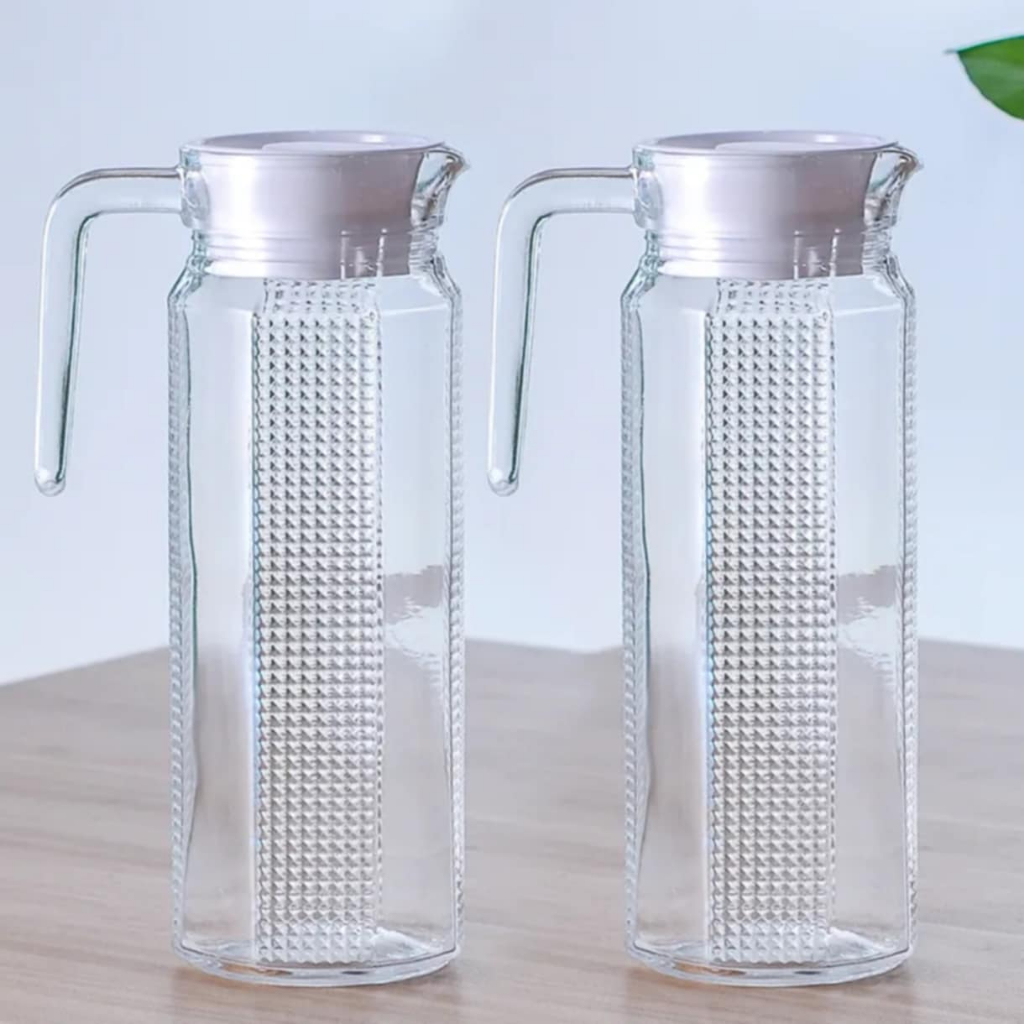 1L Pitcher Glass clear Design Embossed Jug Drinkware | Shopee Philippines