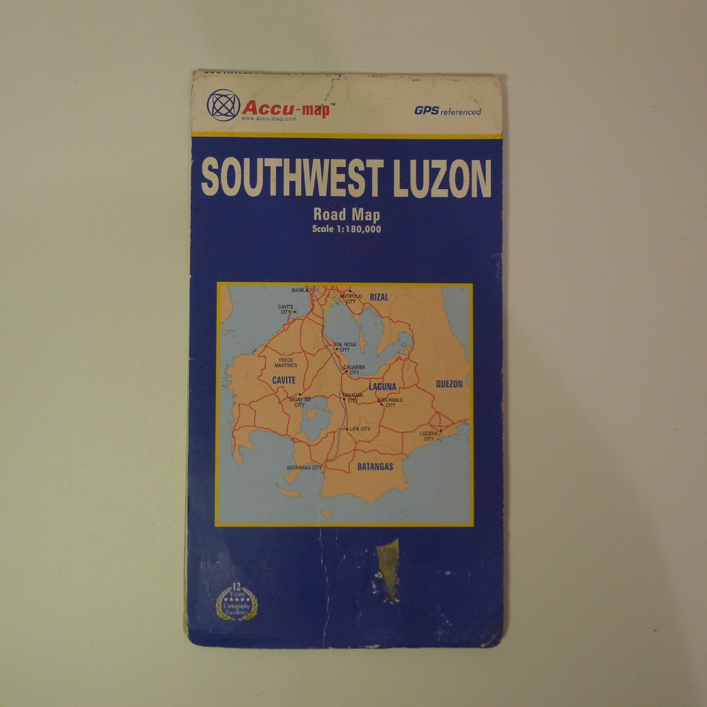 USED Accu-map Southwest Luzon Road Map - Cavite, Laguna, Batangas, W ...
