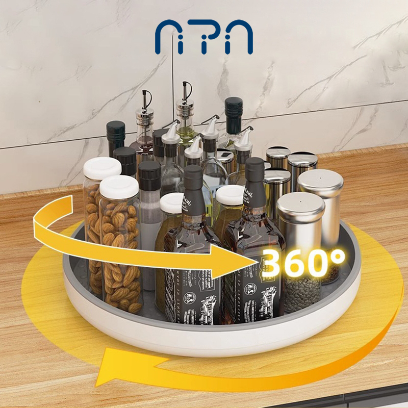 Nipiin 360 Degrees Rotating Kitchen Seasoning Bottle Storage Rack Spice ...