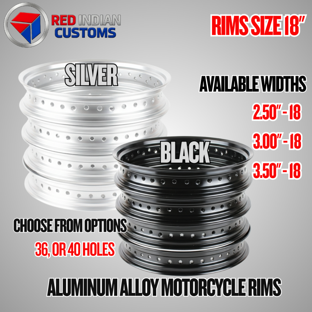 Aluminum Alloy Motorcycle Rims 18 Width -2.50 3.00 3.50 Black & Silver ...