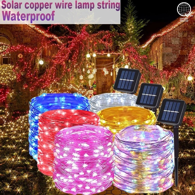 32M 300leds Solar Lights Outdoor Waterproof with 8Modes Fairy String ...