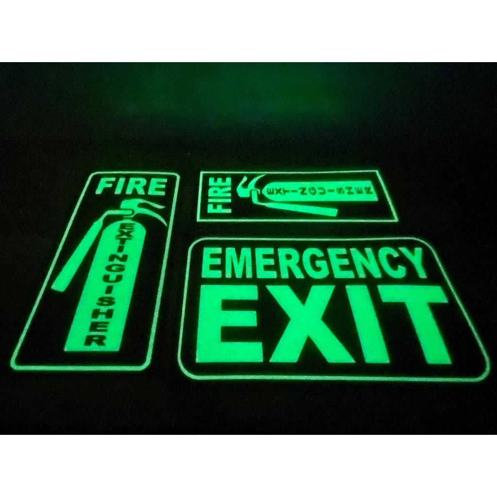 Fire Exit Sign Luminous / Glow in the Dark Cut Out Sticker in Sintra ...