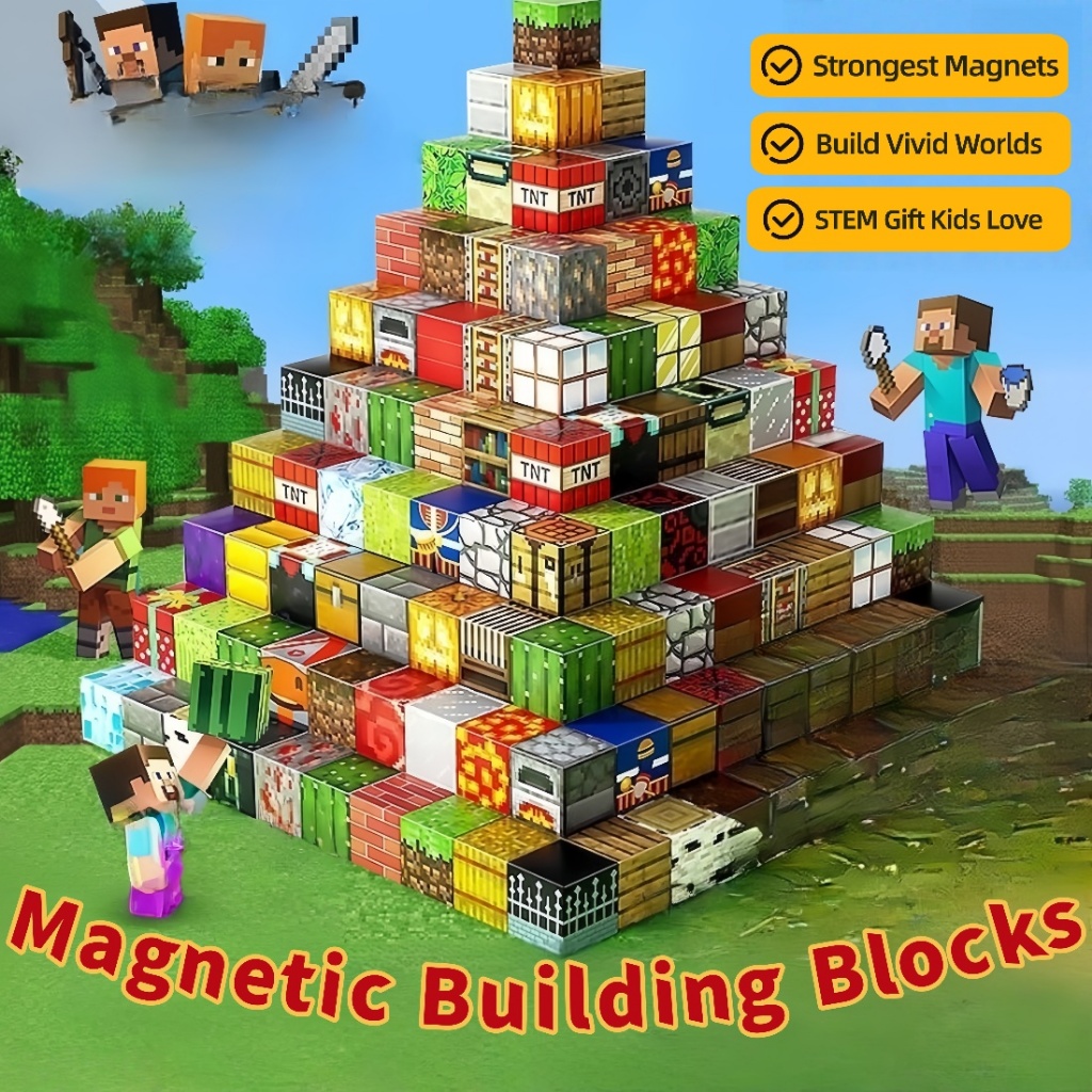 Magnetic Blocks Building Blocks DIY Variety Cube Set Building Blocks ...
