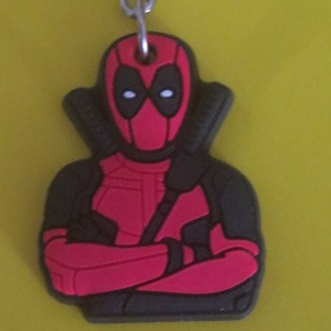 KC#16 MARVEL DEADPOOL LOGO RED FIGURE VINYL RUBBER KEY CHAIN/ BAG CHARM ...