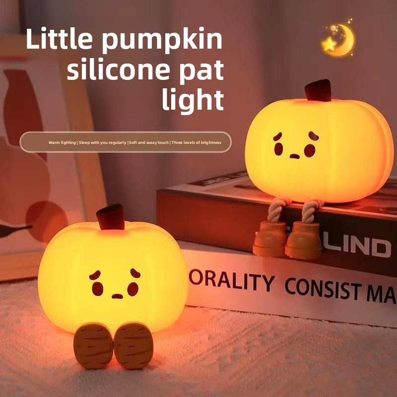 【COD】Halloween Pumpkin LED Night Light Silicone Light Lamp Touch ...