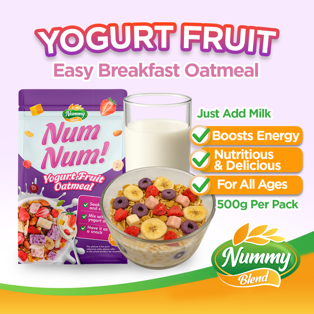 Nummy Blend Num Num! Yogurt Fruit Oatmeal – Healthy Breakfast Cereal ...