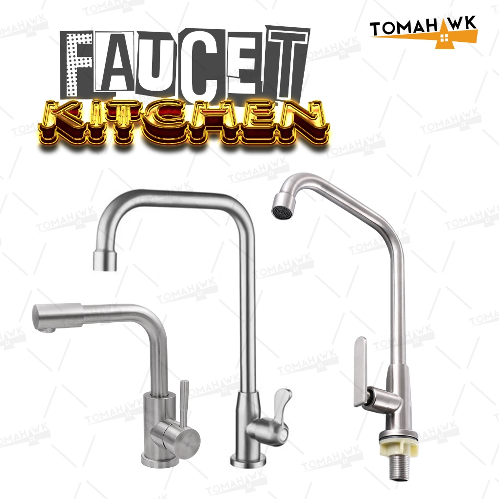 TOMAHAWK KITCHEN TAP EXTENDABLE WITH SHOWER STAINLESS STEEL GOOSENECK ...