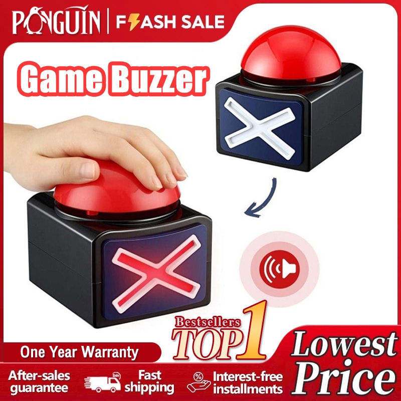 Game Answer Buzzer Alarm Game Button with Sound Light Trivia Quiz Got ...