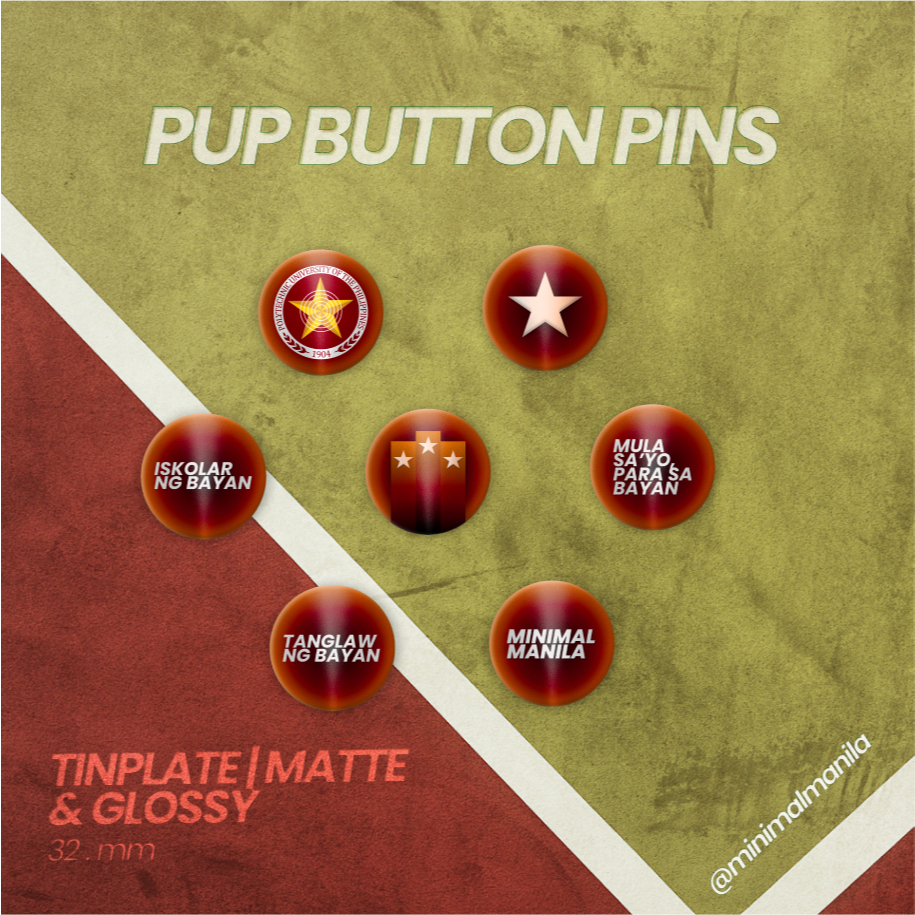 PUP Button Pins 32.MM Matte / Glossy | Tanglaw Collection by Minimal ...