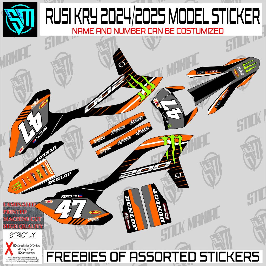 kry 200 2024 model decal graphics,laminated sticker for kry 200 2024 ...