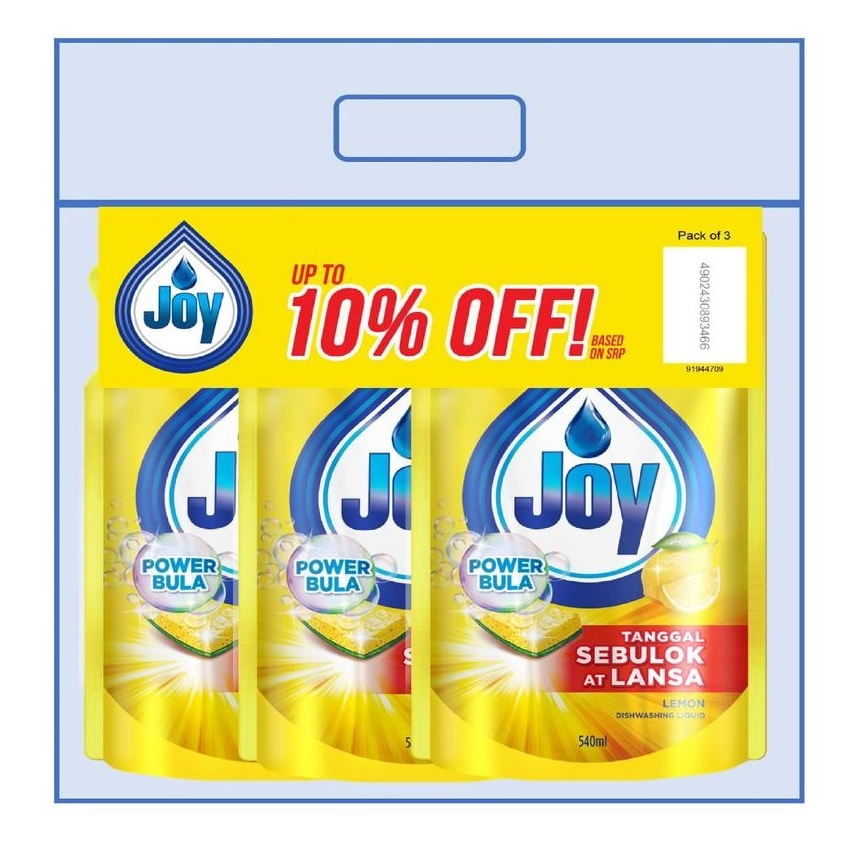 Joy Dishwashing Liquid Lemon 540Ml 3s | Shopee Philippines