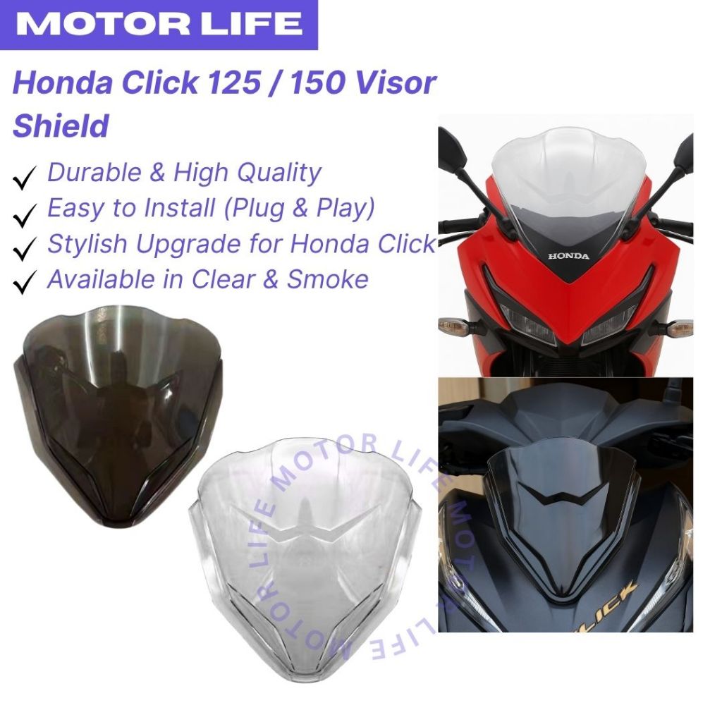 COD Honda Click 150/125 Visor Windshield Garnish Color Smoke/Clear ...