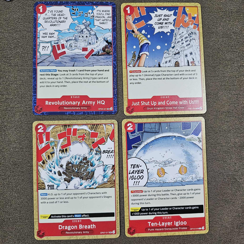 One piece TCG ENGLISH Reprints Cards PRB02 RED STAGES AND EVENT CARDS ...