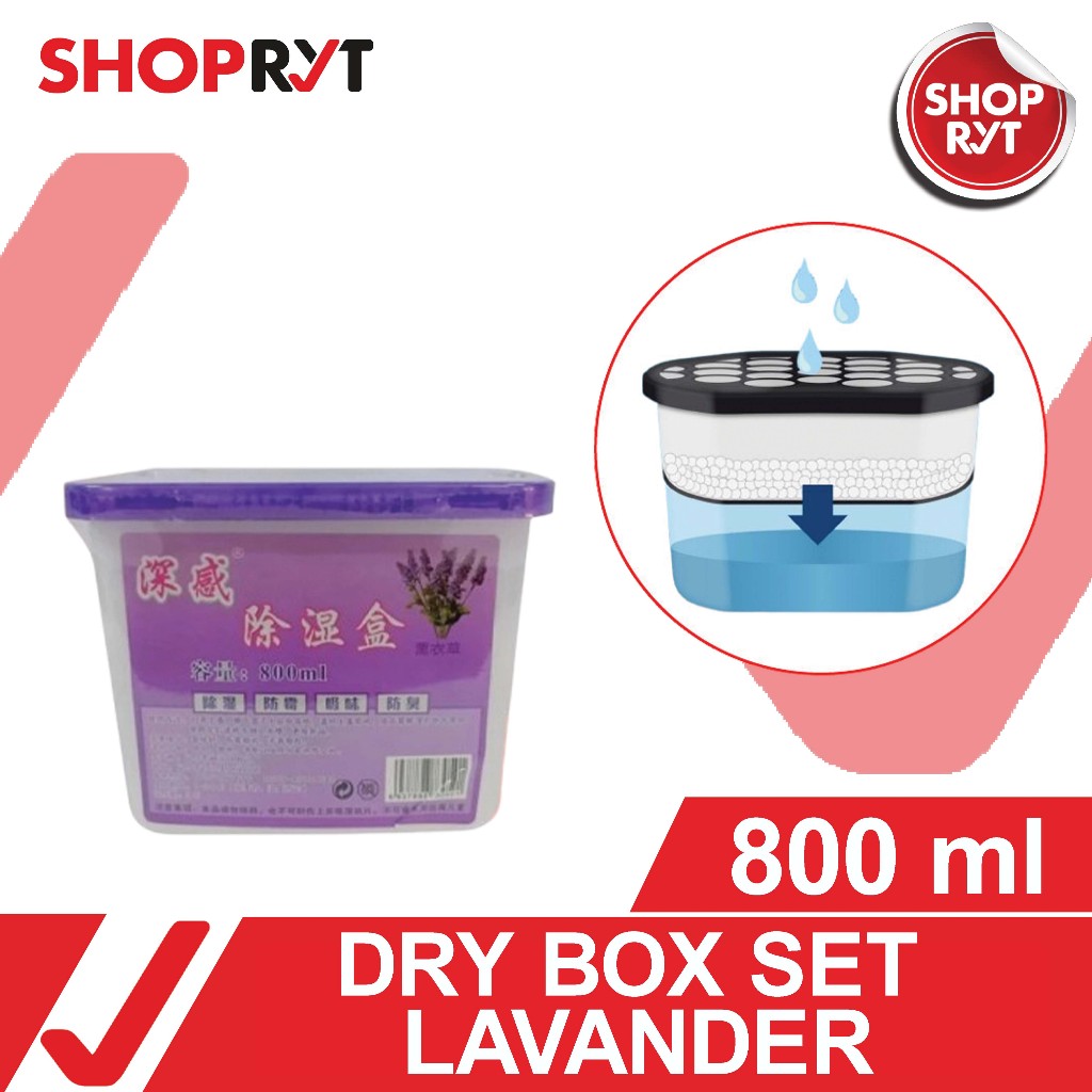 ShopRYT Dry Box Set Lavander 800ml Dehumidifier Dessicant Moisture ...