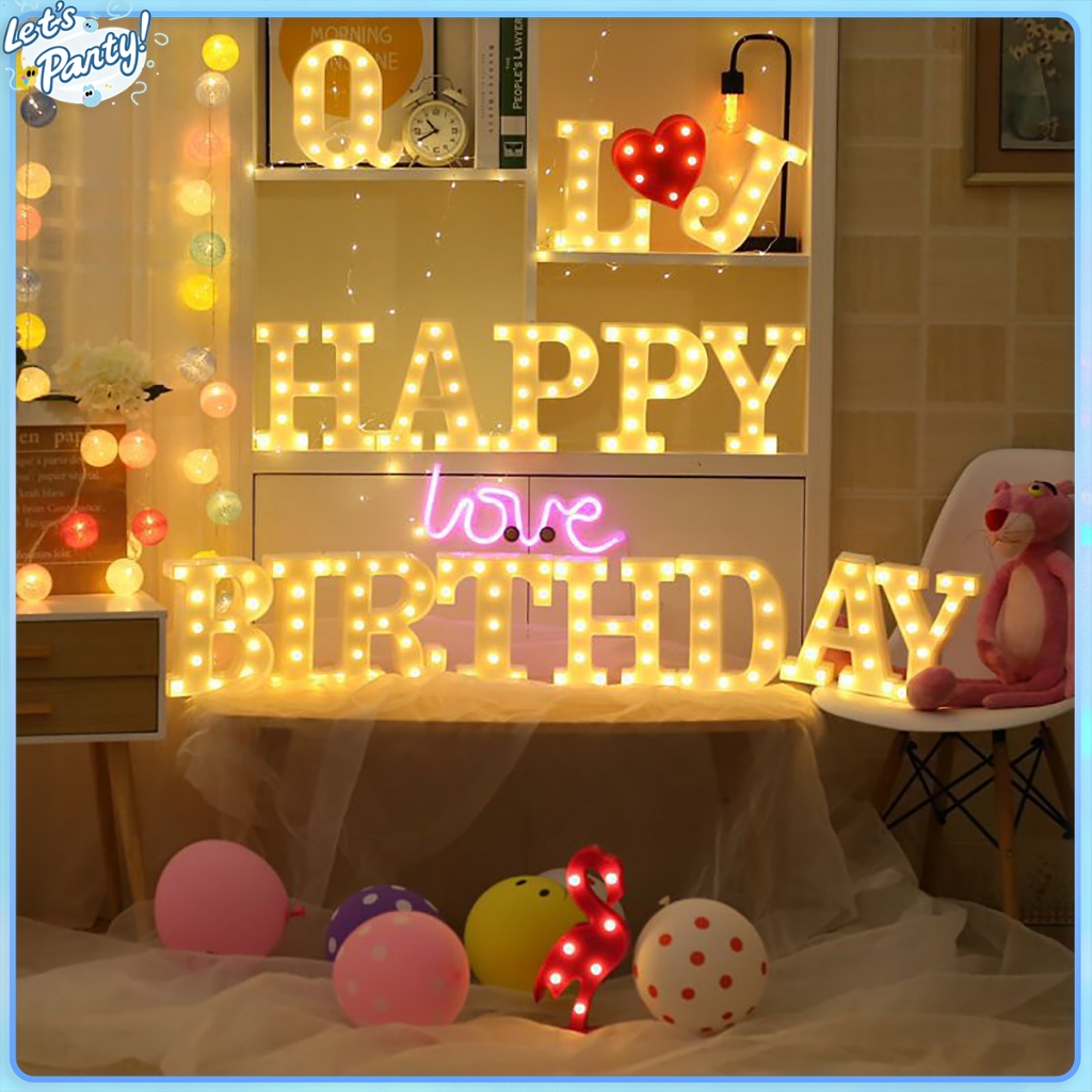 22cm Big Size 3D Letter lamps LED Night Light Wall Hanging DIY Alphabet ...