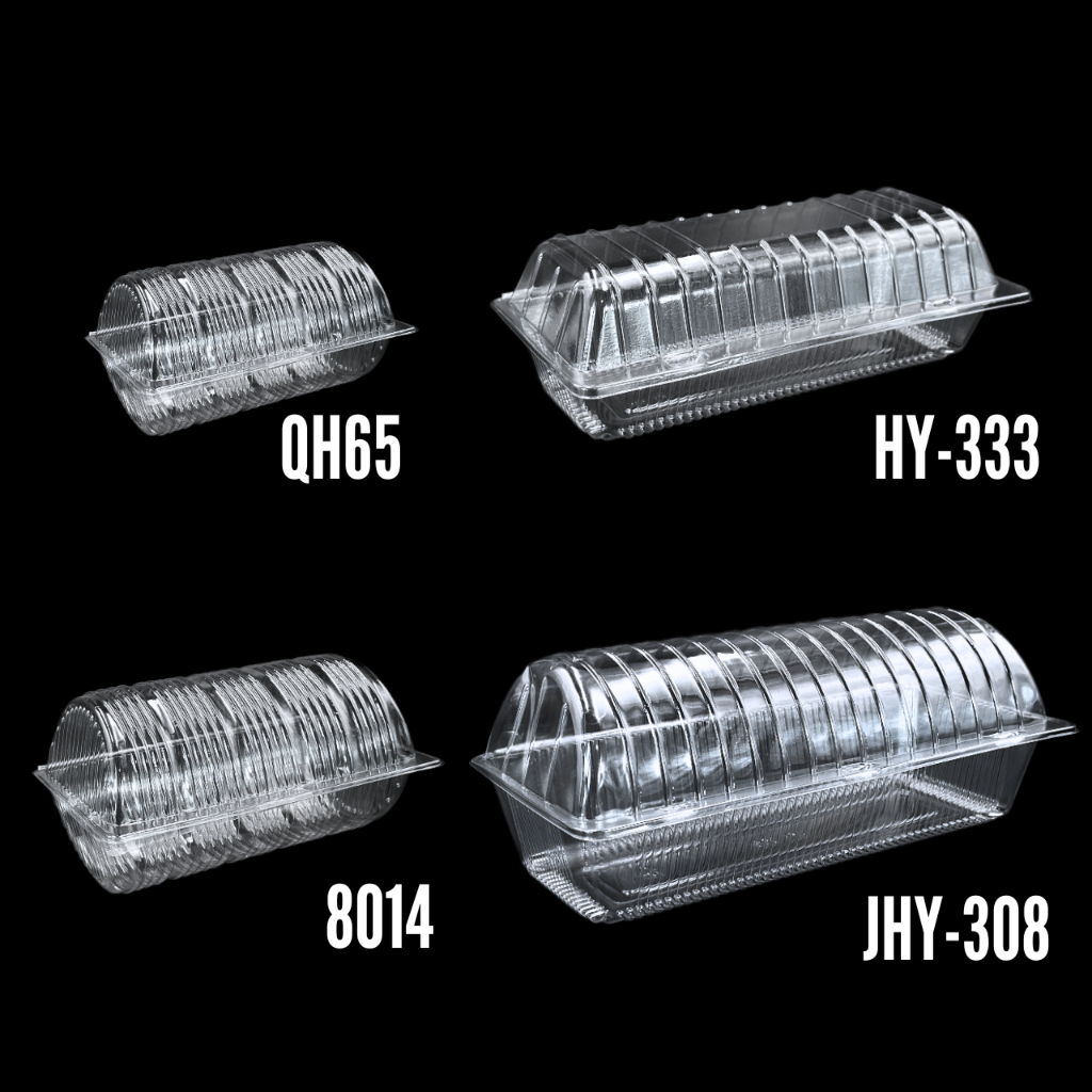 20PCS Clear Plastic Clamshell Box Cake Roll Plastic Box Loaf Bread ...