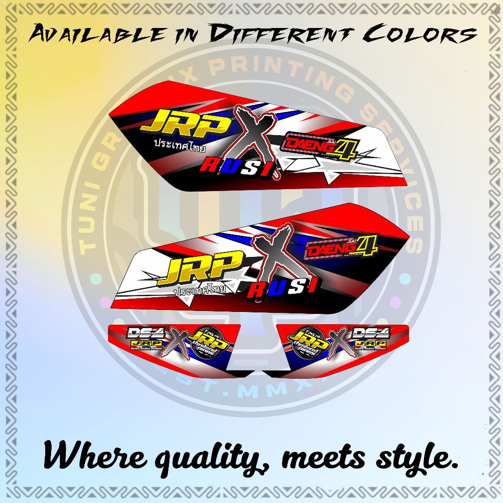 RUSI MACHO TC 150/125 JRP X DAENG V1 DECALS - PREMIUM LAMINATED STICKER ...