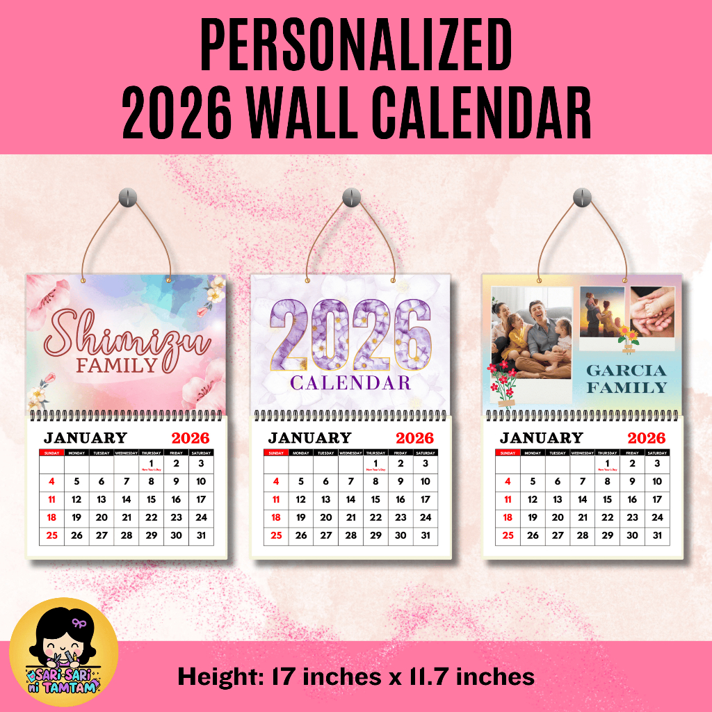 Personalized 2026 Wall Calendar 2026 (A4 size each) | Shopee Philippines