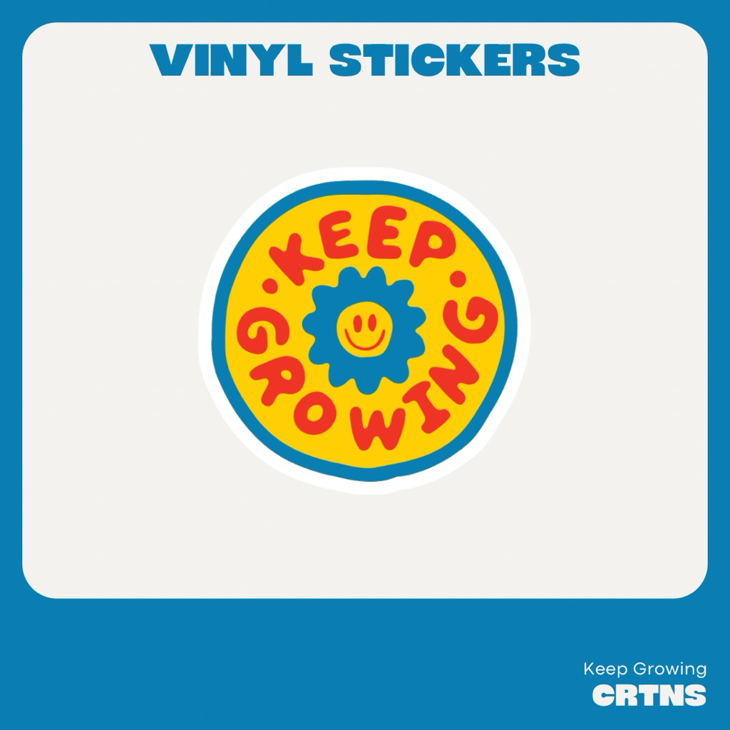 Keep Growing Stickers | Vinyl Waterproof Matte Sticker | Relatable Line ...