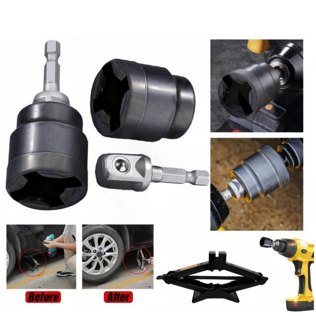 Scissor Jack Adapter Socket Car Maintenance Tool Drill Adapter Auto ...
