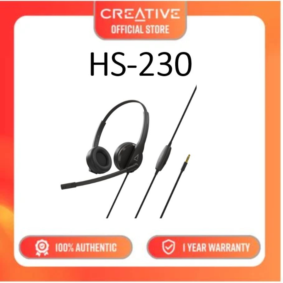 Creative HS-230 USB On-ear Headset with Noise-cancelling Condenser Boom ...
