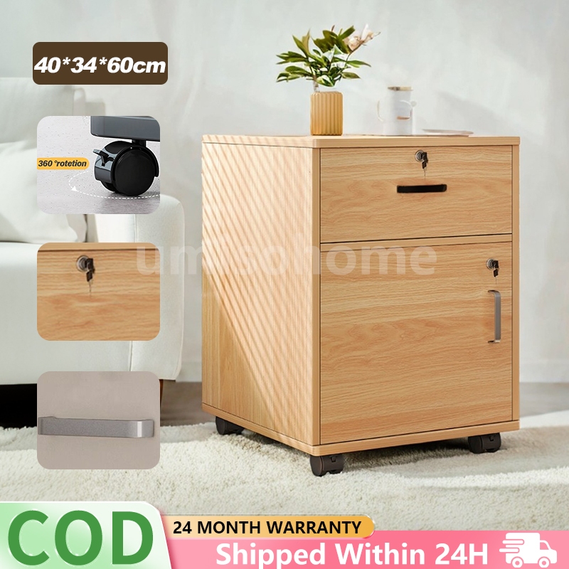 Office File Cabinet Drawer with Lock and Key Wooden Storage Cabinet ...