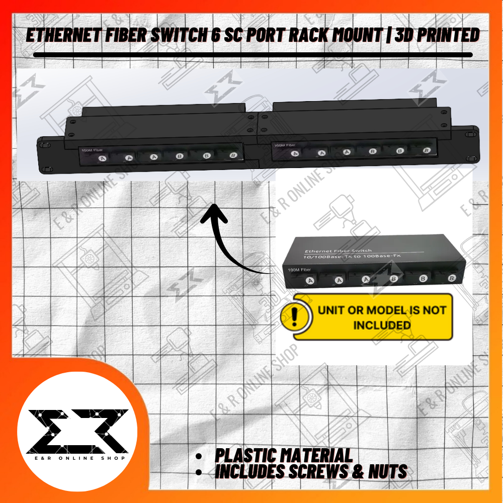 Ethernet Fiber Switch 6 SC Port x2 Rack Mount Ears 3D Printed | Shopee ...