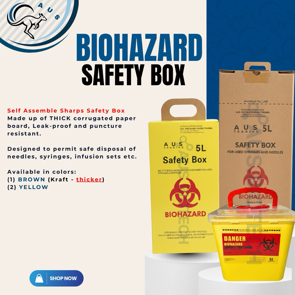 5PCS_5L Biohazard Safety Box, Sharps Container | Shopee Philippines