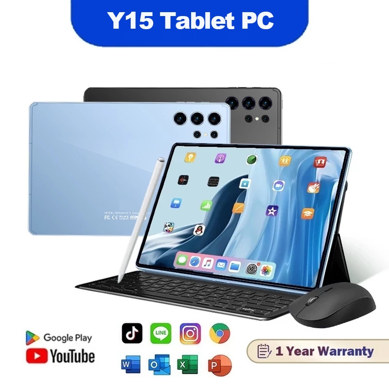 Brand New Y15 Tablet 12+256GB 11 inch Dual SIM Android 13 Children's ...