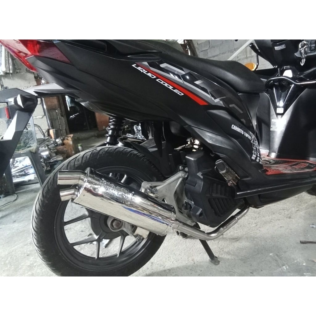 DUAL TIP POWER PIPE HONDA CLICK 125 TATAK GKK RACING | Shopee Philippines
