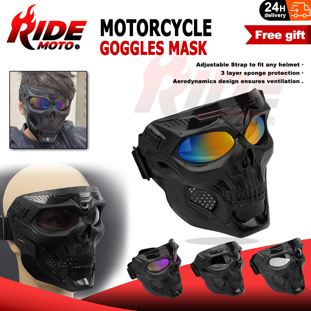 Motorcycle Goggles Mask Skull Goggles Racing Helmet Dust-proof ...
