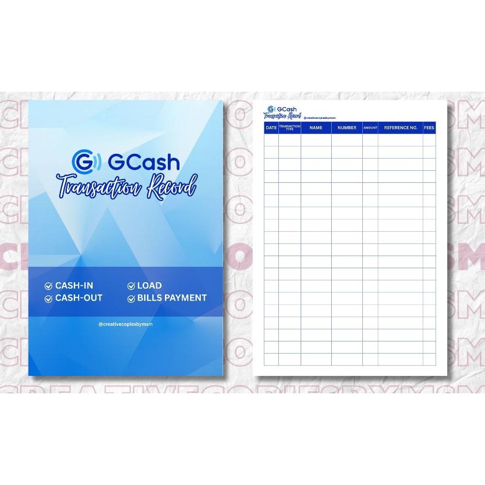 GCash TRANSACTION RECORD BOOK | Shopee Philippines