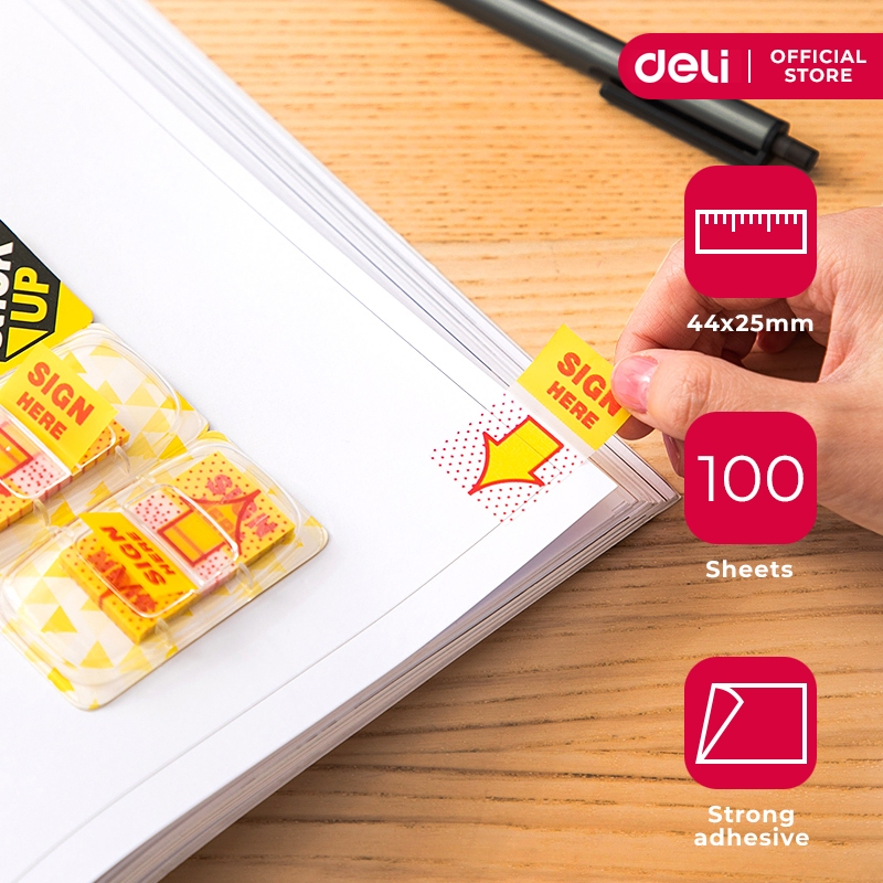 Deli Sign Here Index Tabs Detachable 44x25mm A10101 | Shopee Philippines
