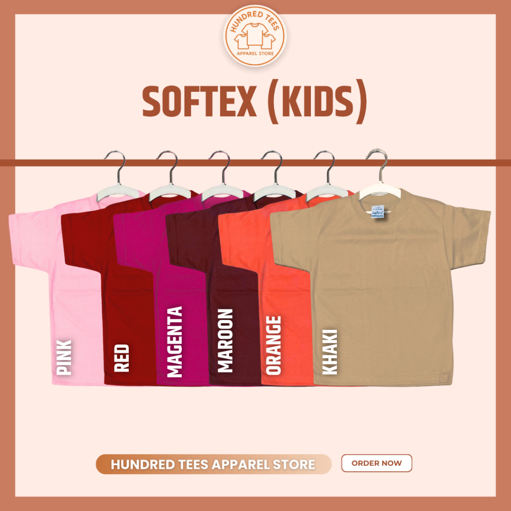 Softex Kids Size T-Shirt Unisex Softex Cotton for Boy and Girl | Shopee ...
