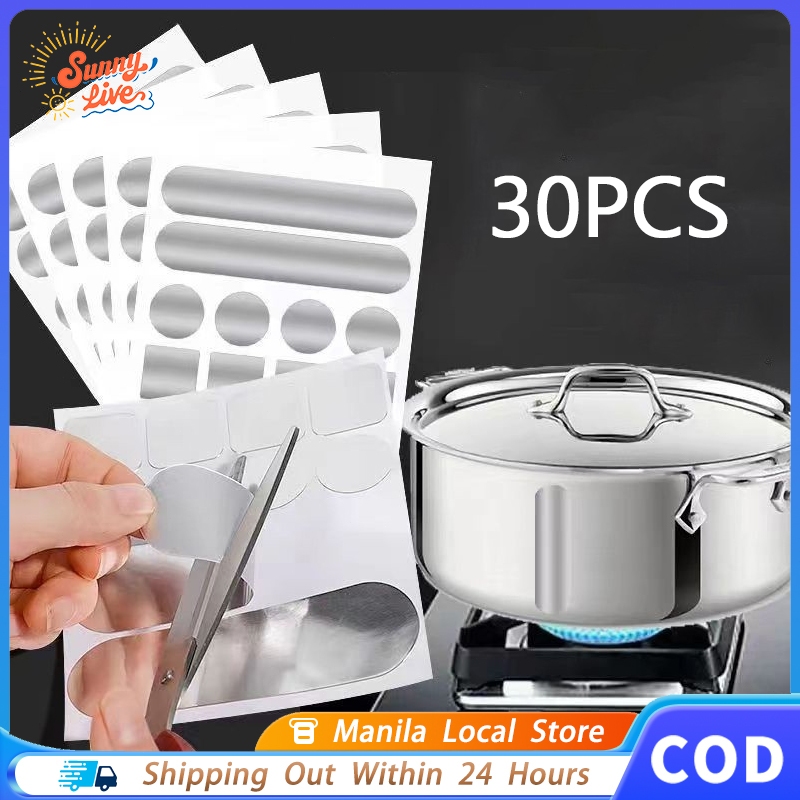 30 Sheets Pot Crack Repair Sticker Aluminum Foil Leak proof Pot Hole ...