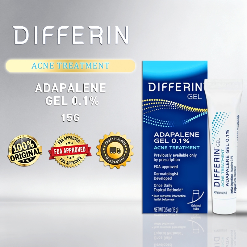 DIFFERIN Acne Treatment Gel 15g Retinoid Treatment For Face With 0.1% ...