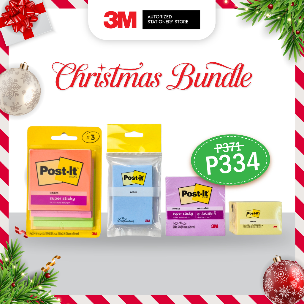 3M Post-it Notes Christmas Bundle – Assorted Colors Collection | Shopee ...