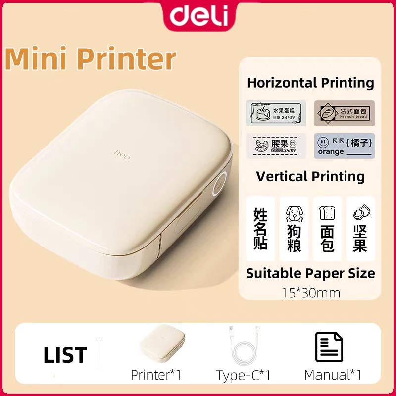 Deli Portable Mini Label Printer Wireless Bluetooth Thermal Photo ...