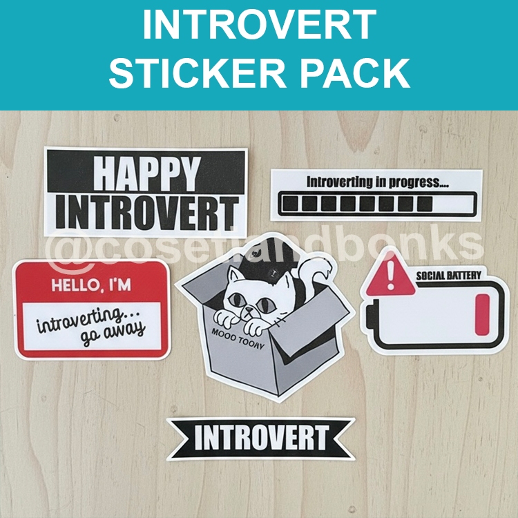 Introvert Stickers|Waterproof|Matte-Laminated| 6 stickers in pack ...