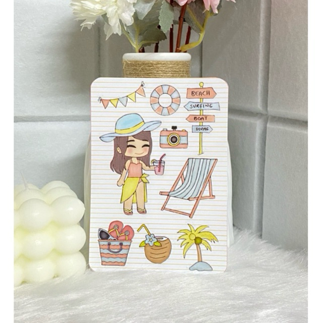 Sumer Girl | Kawaii Girl Sticker Set | Cute Lifestyle Stickers for ...