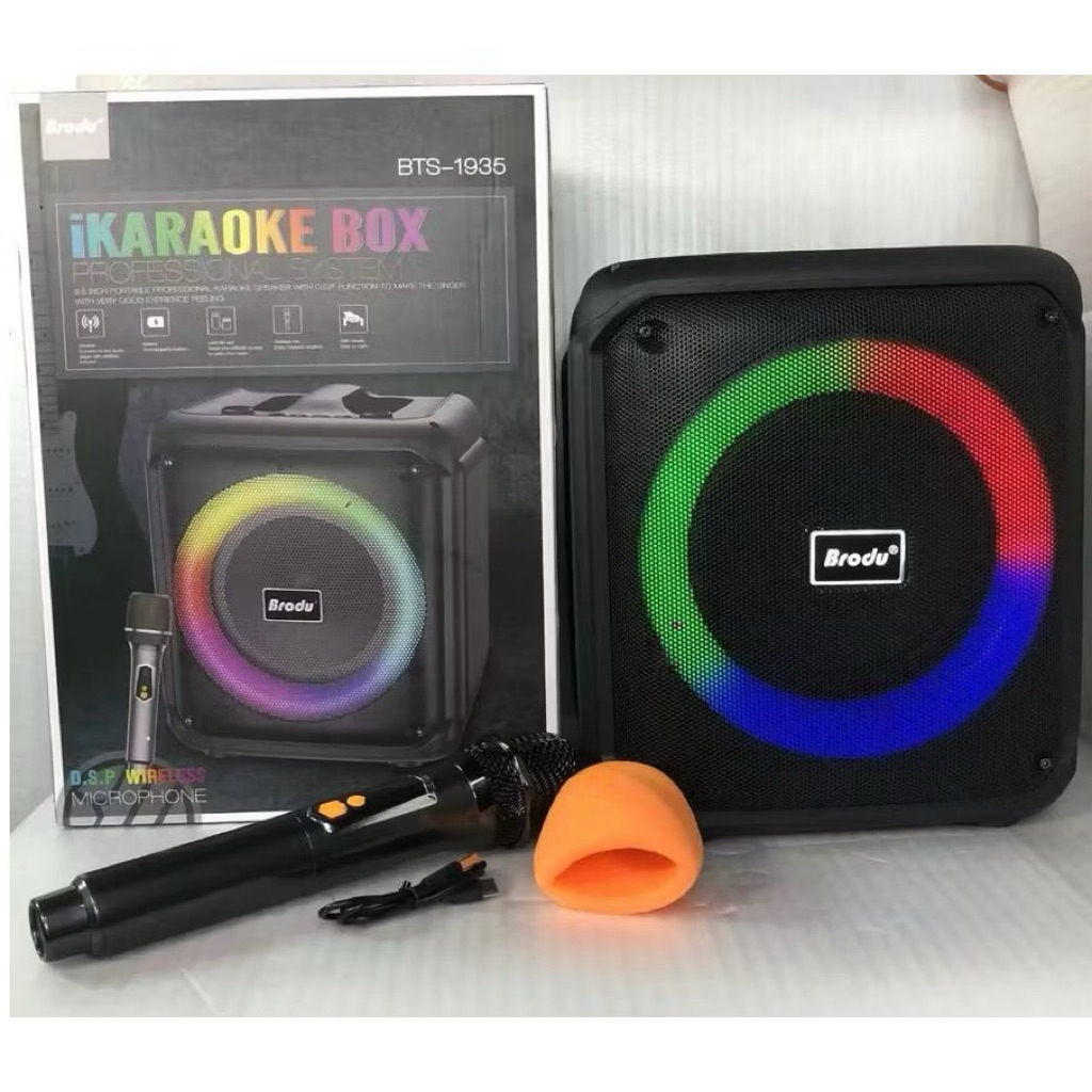 Brudo Bts 1935 Karaoke Box With Wireless Microphone 6.5 Inch Speaker ...