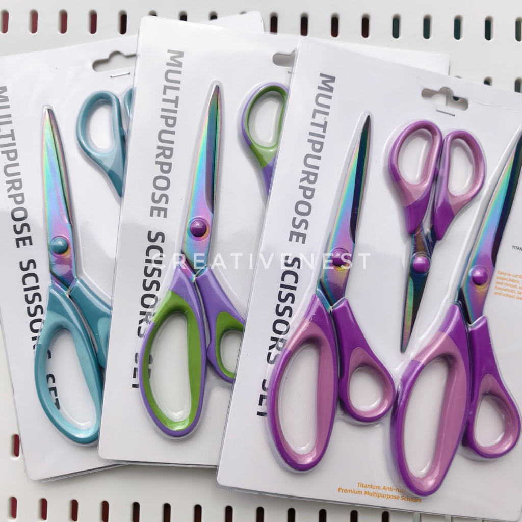 Set Titanium Premium Multipurpose scissors Non-Slip Grip | Shopee ...