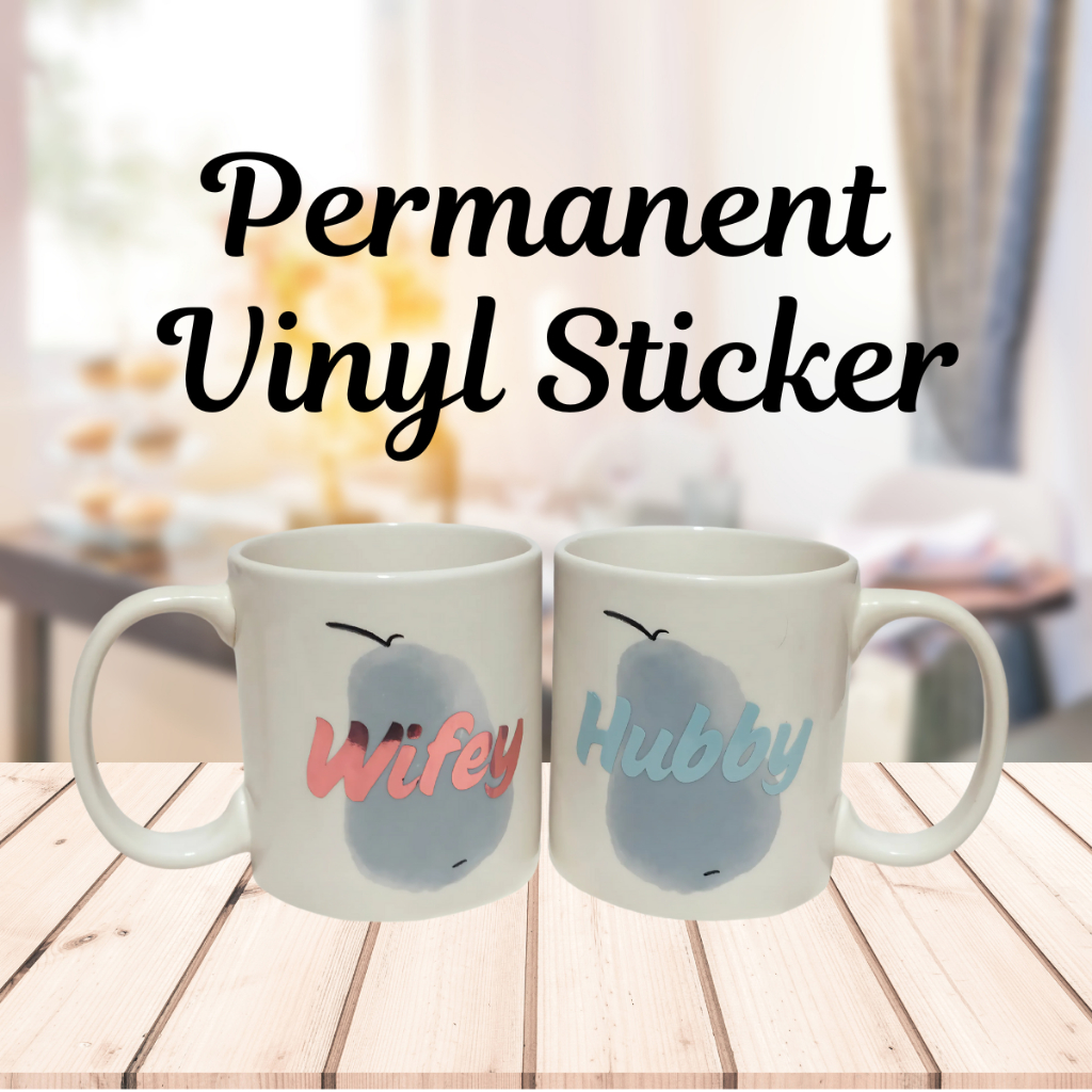 Permanent Vinyl Sticker for Mugs, Glass, tumbler etc. | Shopee Philippines