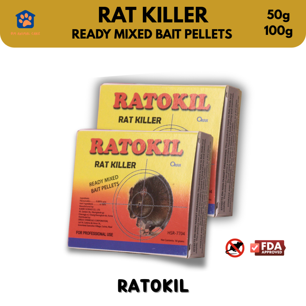 RATOKIL Rat Killer Ready Mixed Bait Pellets 50g / 100g Rat Poison Bait ...