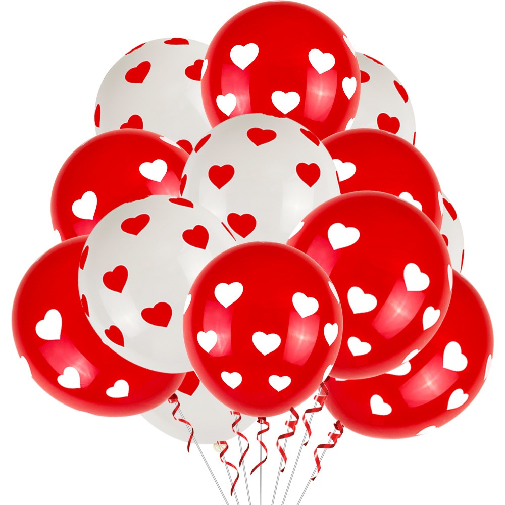 10pcs 12inch Red Love Heart Latex Balloons Valentines Wedding ...
