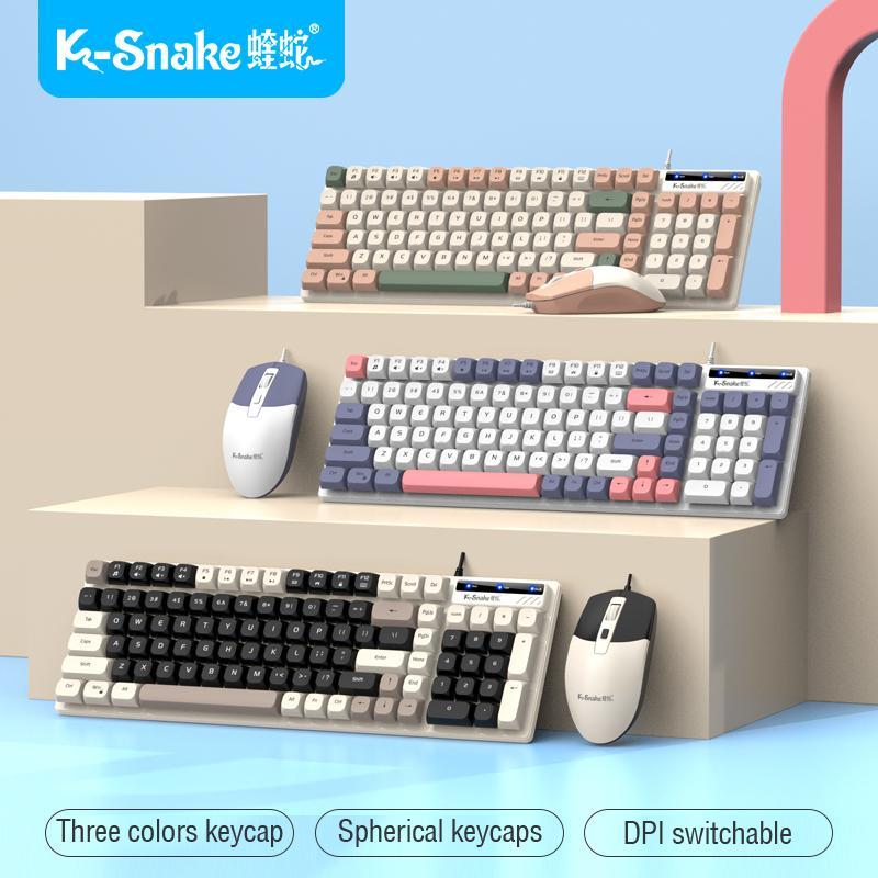 K-Snake Wired Gaming Office Stylish 101-Key Keyboard for Desktop Laptop ...