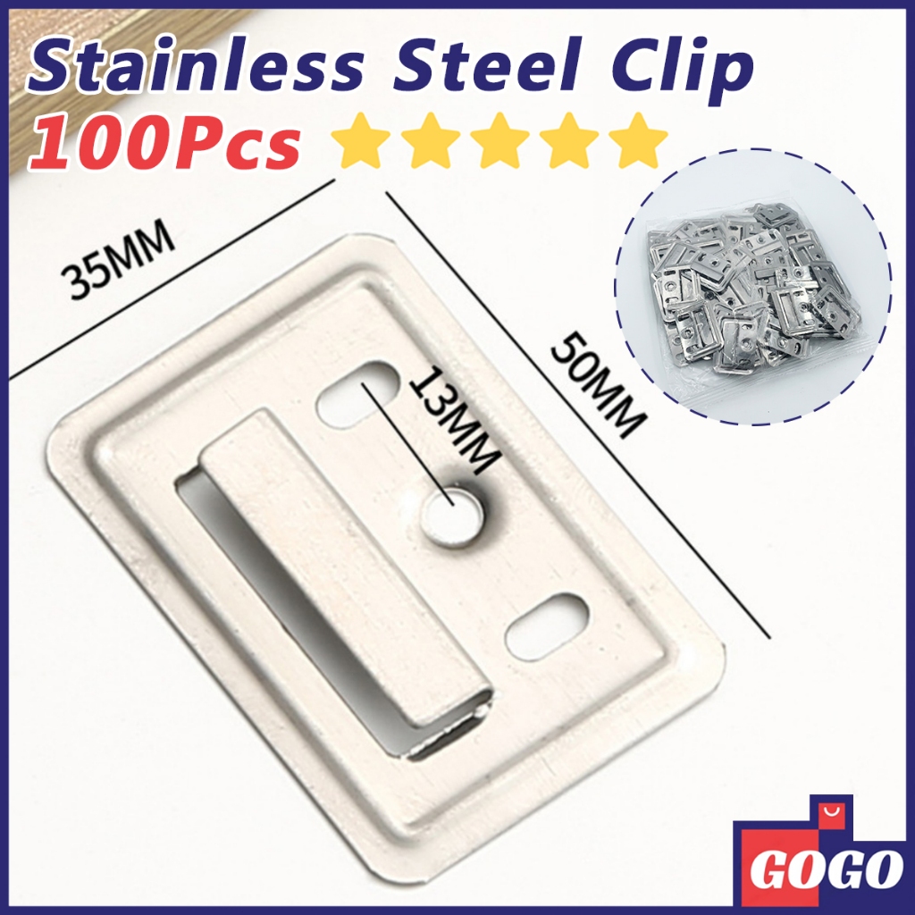 100Pcs Stainless Steel Clips Para Sa PVC Wall Panel WPC Board Clipping ...