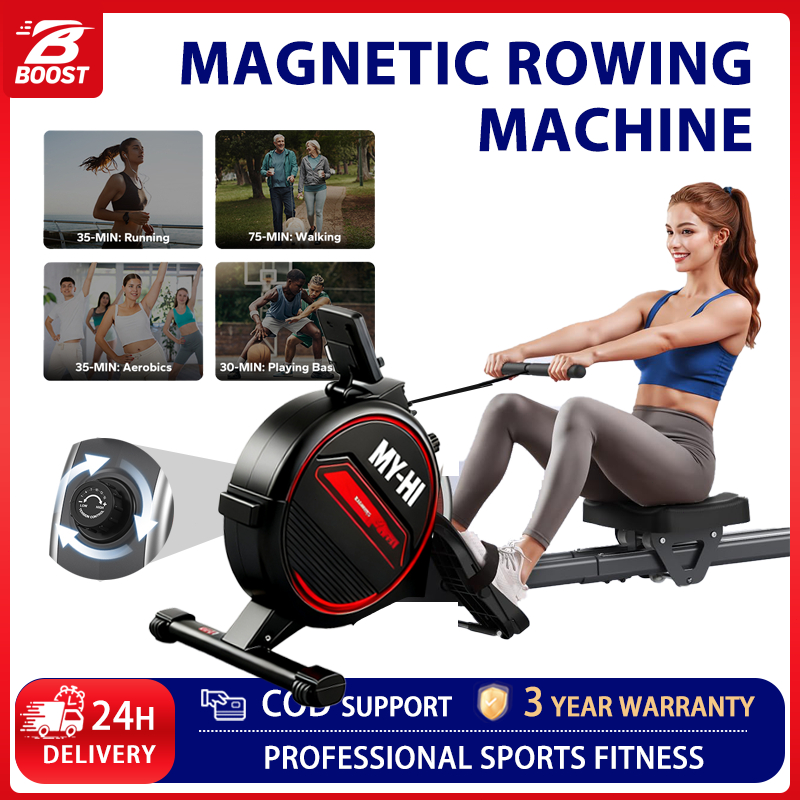 Magnetic Rowing Machine Foldable 16-level Adjustable Resistance ...