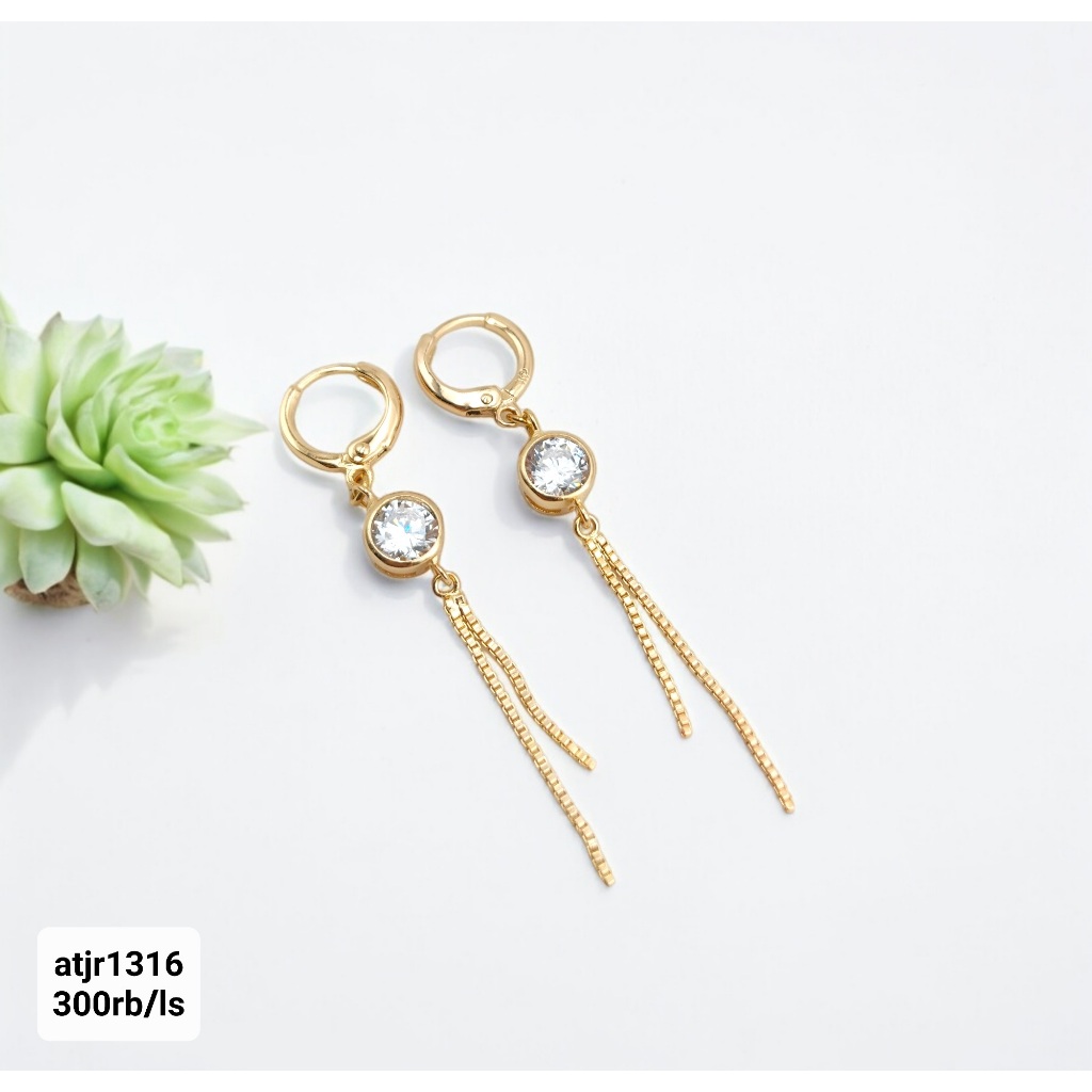 XUPING DROP LOOP EARRINGS GOLD PLATED ATJR1316 | Shopee Philippines
